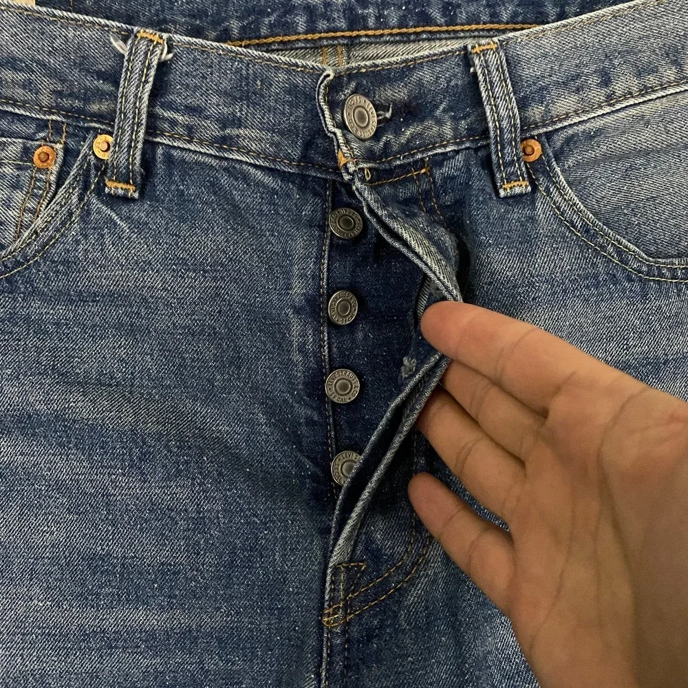 Levis 501 Original Selvedge Jeans 32x30 Blue Big E Premium Denim